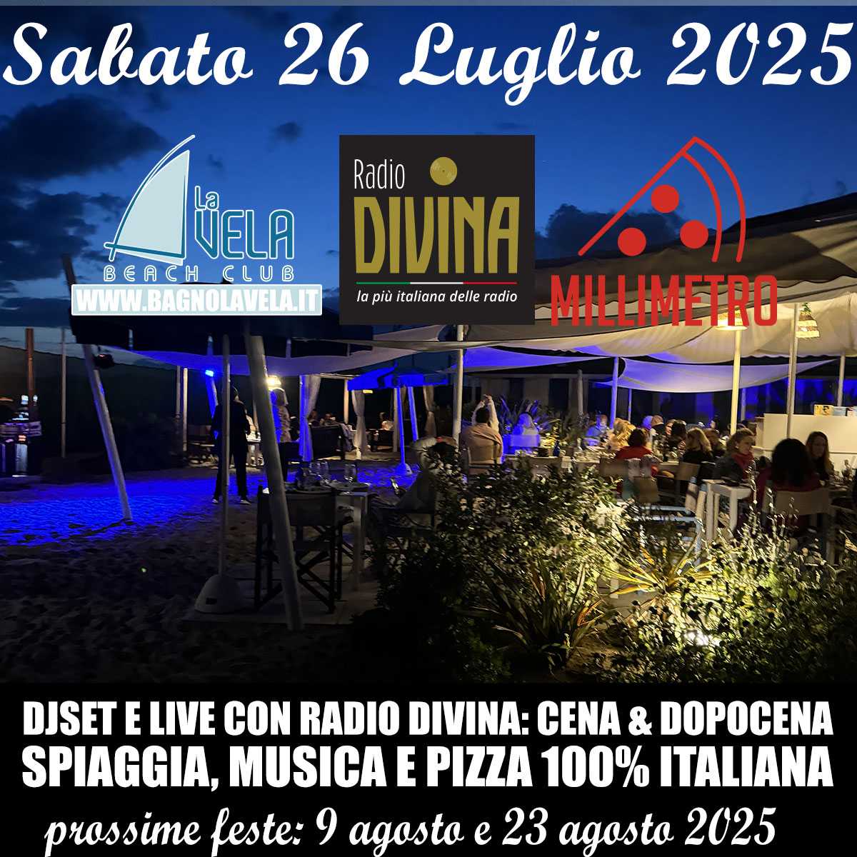 feste estate 2025 al bagno la vela