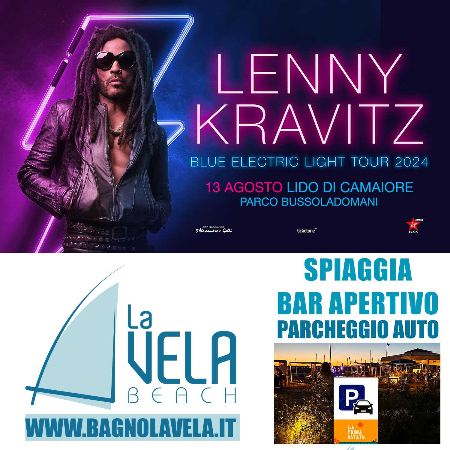 lenny kravitz camaiore spiaggia parcheggio